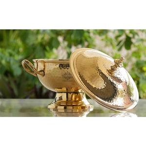 IndianArtVilla Pot design martelé en laiton pur avec finition antique-Vaisselle pour le stockage et le service - Product Image 4