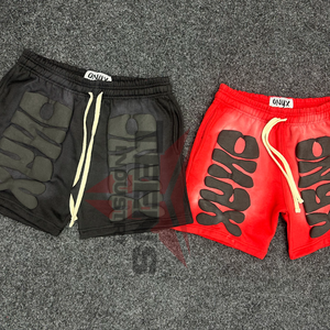 Shorts de survêtement pour hommes 2025 avec impression en relief, logo personnalisé, respirant, séchage rapide, matière en coton, prix de gros, shorts pour hommes, service OEM - Product Image 6