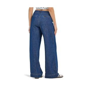 Pantalones drapeados de cintura alta para Mujer | Pantalones de viaje y negocios holgados de algodón 100% - Product Image 5