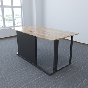 โต๊ะทำงานผู้บริหารร่วมสมัย 80x160 ซม. ไม้ยางพารา ขาเหล็ก-BGD68042 - Product Image 4