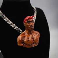 Colgante Personalizable de Rapper con Rostro 3D en Esmalte, Plata de Ley 925, Joyería Hip Hop, Moissanita Helada, Sin Níquel, Colgantes de Rosa
