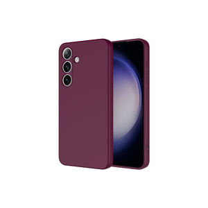 Coque en silicone liquide de luxe violet foncé pour Samsung Galaxy S25, série SENK Mara Launch, coque arrière souple et fine en TPU, style A32 - Product Image 1