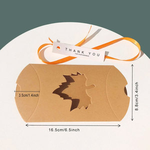 Cajas De Almohada Kraft de hoja de arce, Cajas de Regalo de recuerdo de fiesta de Acción de Gracias de papel, caja de dulces Para Boda y Baby Shower, fiesta de cumpleaños - Product Image 2