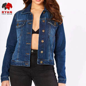 Veste en jean délavée pour femme, aspect vintage, tissu durable et style décontracté parfait - Product Image 1