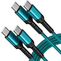 Cable de Datos Tipo-C a USB C, Precio de Fábrica, Carga Rápida, Sincronización Rápida, Cable Trenzado Resistente, Cable Estable para Teléfono Móvil y Computadora