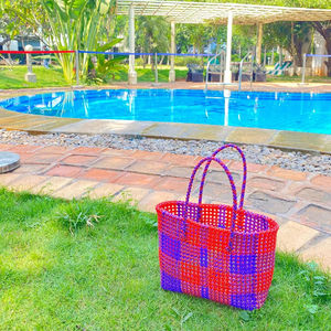 ถุงช้อปปิ้งพลาสติกโพลีโพรพิลีนรีไซเคิลเป็นมิตรกับสิ่งแวดล้อมทำด้วยมือถุงพลาสติกแบบยั่งยืนทำจากกระเป๋าถือแฟชั่นอินเดียจำนวนมาก - Product Image 1