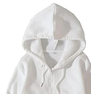 Beige couleur teint femmes tenue décontracté crop top à capuche femmes haute qualité coton polaire sweats à capuche personnalisé femmes sweat à capuche court fermeture éclair - Product Image 4