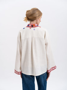 Blusa bordada con ojales de algodón 100%, estilo informal tejido de popelina para ocasiones cotidianas y semiformales para temporadas de verano e invierno - Product Image 2