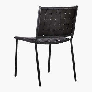 Chaise de salle à manger en cadre en aluminium avec assise et dossier en cuir tissé pour une utilisation intérieure et extérieure - Product Image 4