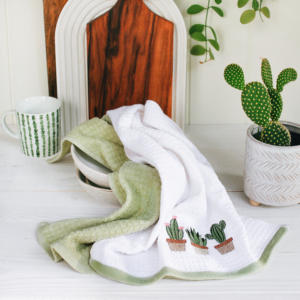 Pemium Turkish Cotton High Quality Cheap Price Waffle <b>Terry</b> Weave 100 Cotton Embroidery Kitchen <b>Towels</b> 2 Piece in Set - Product Image 1