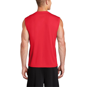 T-shirt rouge décontracté en coton sans manches pour hommes, idéal pour la salle de sport, la maison ou les activités de plein air, t-shirt sans manches pour hommes - Product Image 3