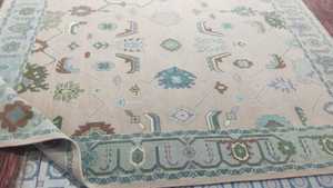 Alfombra de nudo hecha a mano anudada de lana de alta calidad Oushak nuevas alfombras bordadas modernas con patrón de forro de trabajo para sala de estar, dormitorios - Product Image 2