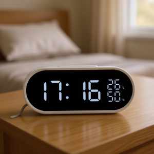 JUSTAMINUTE JE5110B White Multifunction Touch Alarm <b>Clock</b> with Snooze Desk & <b>Table</b> <b>Clocks</b> - Product Image 3