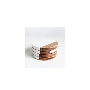 High Quality Classic Style Wood <b>Marble</b> Coaster Holder for Bars Hotels Offices Restaurants-Customized Size Table Ware Party Use - Product Image 6