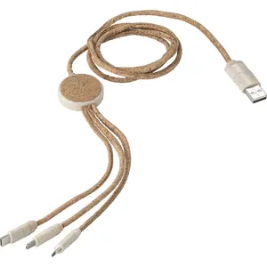 Set di Cavi USB Promozionali Eco-Friendly Gemma Cork - Product Image 1