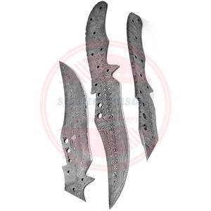 Lame vierge damas faite à la main pleine soie lame fixe en gros chasse camping couteau lames vierges - Product Image 5