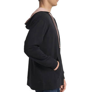 <b>Hoodie</b> <b>Mens</b> 100% Cotton Solid <b>Black</b> Color Front Logo Neck Label <b>Hoodie</b> - Product Image 2