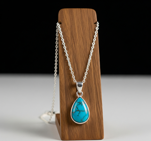 Vente chaude 925 Sterling Silver Dainty Chaîne Style Bohème Naturel Turquoise Guérison Cristal Pierres 18K Or Pendentif Mode - Product Image 6