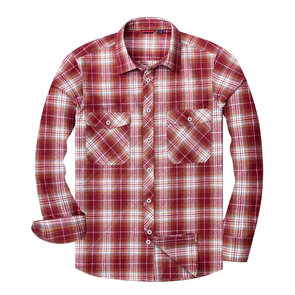 Camisa masculina xadrez de flanela, camisas personalizadas masculinas de algodão, xadrez e flanela