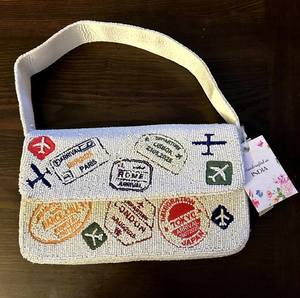 Multicolor Beaded <b>Bag</b> with Handle, Handheld <b>Bag</b>, Casual Hand <b>Bag</b>, Indian Handicraft, Handmade, <b>Baguette</b> <b>bag</b>, - Product Image 2