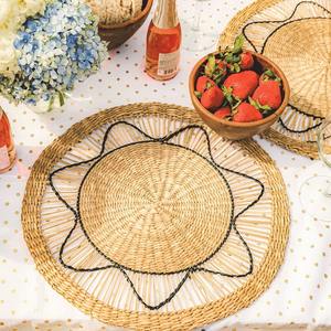 แผ่นรองจานหญ้าทะเลถักด้วยมือขนาด5มม. กล่องปรับแต่งได้สไตล์เรียบง่ายโบฮีเมียนเป็นมิตรกับสิ่งแวดล้อม - Product Image 2