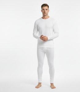 Traje Térmico ThermaSoft Blanco para Hombre, Manga Larga, Suave, Cálido, Transpirable, Conjunto de Ropa de Invierno Cómodo - Product Image 2