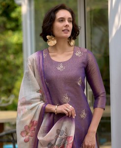 Lanzamiento de un nuevo diseñador de ropa de fiesta Look Tissue Silk Dress pantalón Kurta con ropa de fiesta dupatta y apariencia de collage - Product Image 6