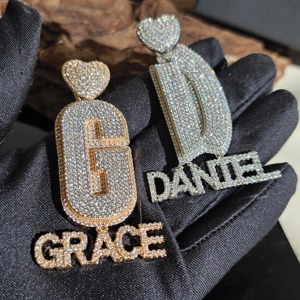 Mejor Oferta, Collar con Colgante de Nombre con Diamantes de Moissanita VVS, Chapado en Oro, Plata 925, Estilo Hip Hop para Hombre a Bajo Precio - Product Image 1