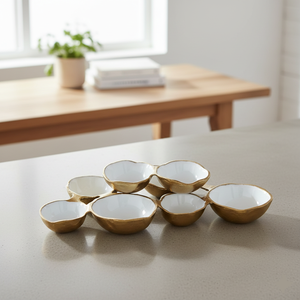 Ensemble de plats de service à 9 compartiments, fait main et personnalisé, noir, vaisselle de mariage, bols en aluminium, compartiments écologiques, style moderne - Product Image 4