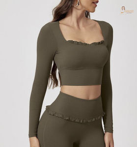 2 Pcs Set Sports Clothes Women's Athletics Yoga Wear Workout Clothing Yoga <b>Leggings</b> Sets for Women Gym Fitness Sets - Product Image 1