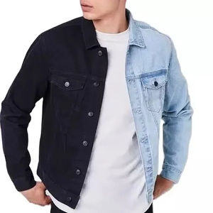 Trend Hip Hop Casual Mens Jean Sets Denim Jean Chaquetas Manga completa Estilo acanalado áspero Cómodo Diseño sólido con estilo para hombres - Product Image 3