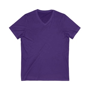 T-shirt d'été pour homme en coton bleu roi uni à manches courtes, col en V, personnalisable avec logo, vente en gros - Product Image 5
