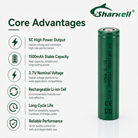 Batería Recargable de Iones de Litio Sharxell SX-18650-1500-5C 18650 1500mAh 3.7V 5C