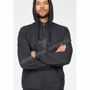 Survêtement d'hiver pour homme, personnalisé, de haute qualité, 100% coton, tissu polaire, grande taille, logo personnalisé, fermeture éclair, capuche, cordon de serrage - Product Image 2