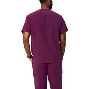 Conjunto Médico Unisex con Pantalones Jogger Ajustados con Puños Elásticos y Cintura con Cordón Funcional, Top de Manga Corta con Cuello en V, Tejido 100% - Product Image 5
