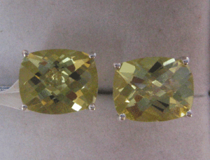 Shah Gems Women's 925 Sterling Silver Natural Lemon Quartz <b>Crystal</b> <b>Earrings</b> - Product Image 1