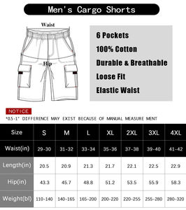 Pantalones cortos Cargo Jogger para hombre de alta calidad con LOGOTIPO personalizado Verano Casual 100% Algodón Camuflaje Pantalones cortos Multi bolsillo Patrón sólido - Product Image 6