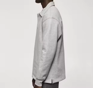 เสื้อฮู้ดแฟชั่นผ้าหนาเปิดไหล่สำหรับผู้ชายเสื้อสเวตเตอร์ผ้าฟลีซผ้าฝ้ายแบบสวมหัวทรงหลวมใส่วิ่งสำหรับฤดูหนาว2025 - Product Image 3