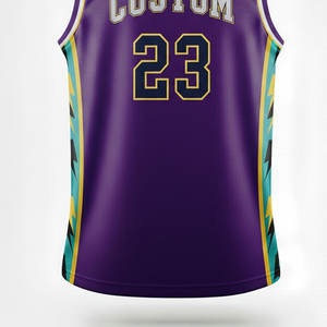 Camiseta de Baloncesto Sublimada Personalizada Unisex, Calidad Profesional, Nombre y Número del Equipo Personalizados, Corta, Transpirable, 100% Algodón - Product Image 3