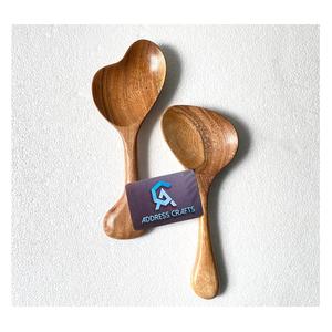 Ensemble de couverts à salade écologiques de style nordique, forme organique unique, cuillère à salade en noyer et acacia, ustensiles de cuisine, cuillère de service - Product Image 3