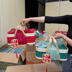 Cesta de Regalo de Bambú, Material Artesanal Tradicional de Bambú para Envoltura de Regalos, Exhibición en Comercios, de Vietnam - Product Image 1