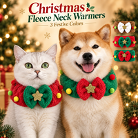 Ensemble de Noël d'hiver pour animaux de compagnie : étoile en peluche à cinq branches, nœud papillon pour chat et chiot, cache-cou, chapeau, bandeau – Style mignon et chaud