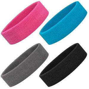 Terry Cloth Sports Sweatband Cotton <b>Headband</b> Wide Grip Absorbent Hair Band for Running Gym Yoga Tennis - Product Image 1