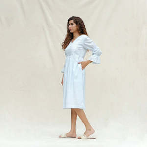 Verano mujer Boho Beach Maxi señoras algodón cuello en V elegante estampado Casual vestido suelto de gran tamaño vestidos para mujer mejor vestido - Product Image 3