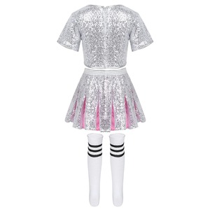 Uniformes de Porristas para Niñas OEM/ODM, Traje de Baile de Porristas, Top Corto y Falda, Ropa de Equipo Juvenil, Suministro al por Mayor - Product Image 2