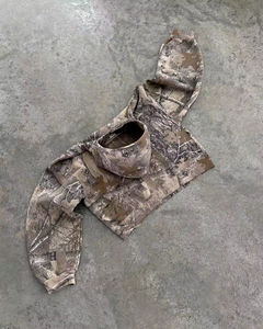 เสื้อฮู้ดลายกลายพรางสำหรับผู้ชายเสื้อฮู้ดลายต้นไม้ดิจิทัลผ้าฝ้ายผสมแนวสตรีทแบบกำหนดเอง - Product Image 2