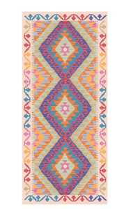 Alfombra con nudo gris para el hogar, alfombra rectangular larga colorida, patrón turco anudado a mano, tamaño multicolor y personalizado disponible - Product Image 2