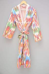 Robe de chambre matelassée à manches longues en coton Kantha de meilleure qualité pour femmes - Product Image 6