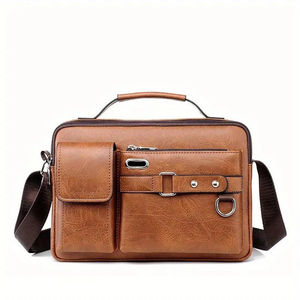 Luxury Men's Genuine Leather Laptop <b>Crossbody</b> Messenger <b>Bag</b> Fashion Vintage Style - Product Image 6