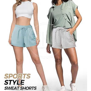 <b>Loose</b> Plain Casual Wear <b>Women's</b> Sweat <b>Shorts</b> Made In Pakistan Best Quality Sweat <b>Shorts</b> For Adults - Product Image 6